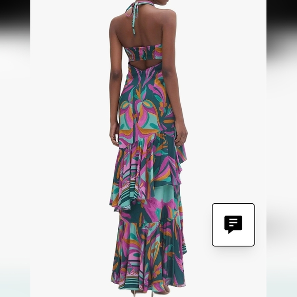 PatBO Aljezur Vibrant High Low Halter Dress Sz.0 NWT - Picture 8 of 17